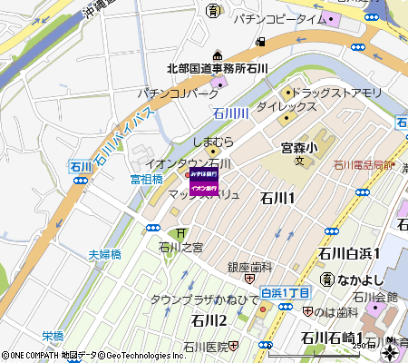 マックスバリュ石川店出張所（ATM）付近の地図